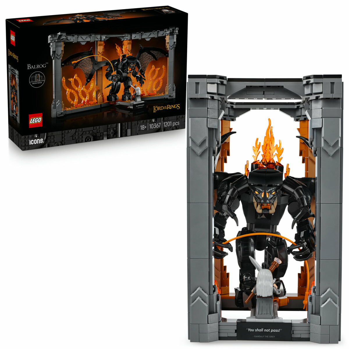 Knižní zarážka: Pán prstenů – Balrog™ - LEGO Icons (10367) (obrázek 3)