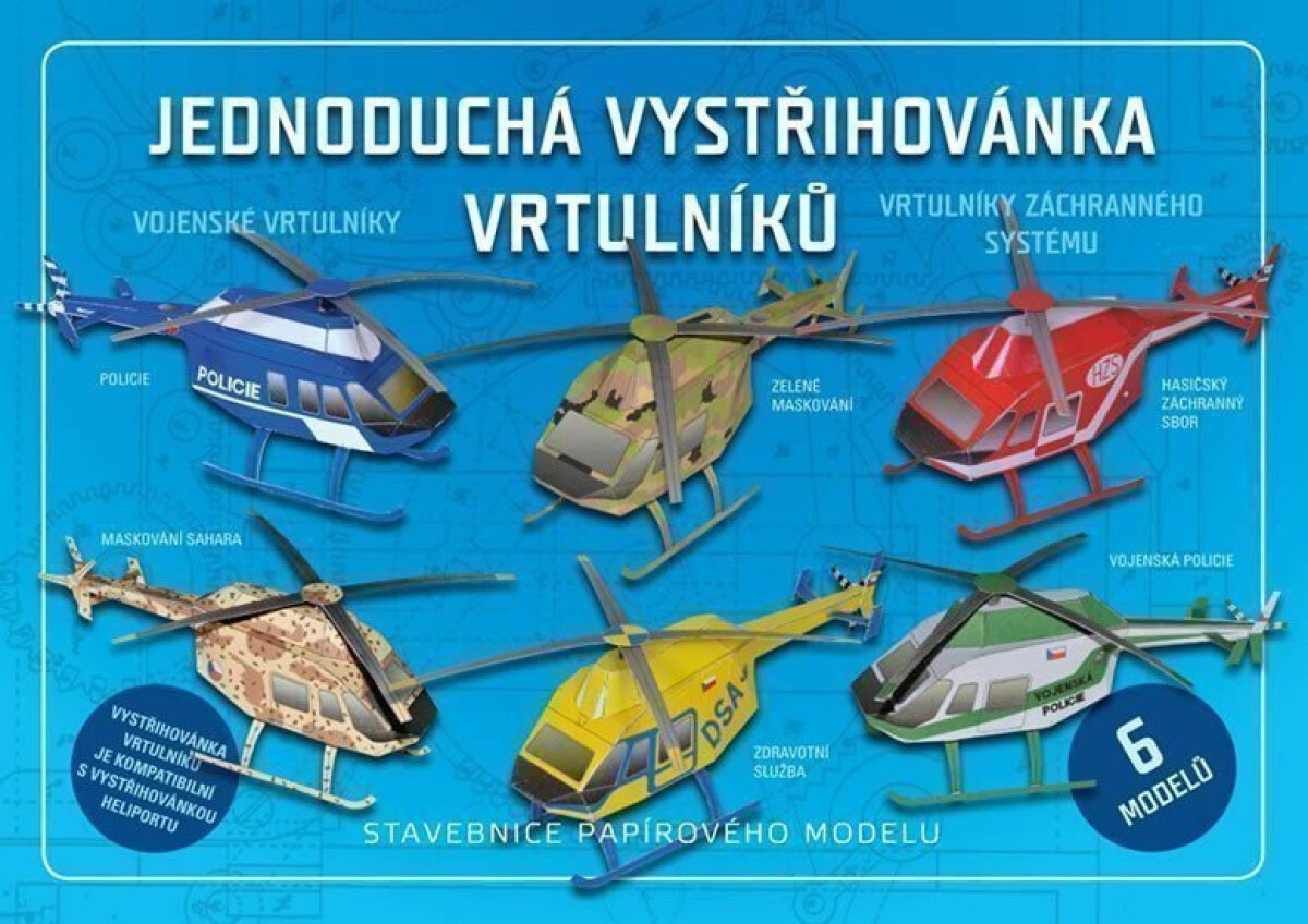 Kniha Jednoduchá vystřihovánka vrtulníků