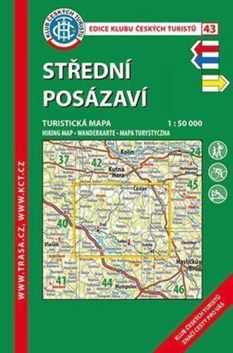 Levně KČT 43 Střední Posázaví 1:50 000 / Turistická mapa