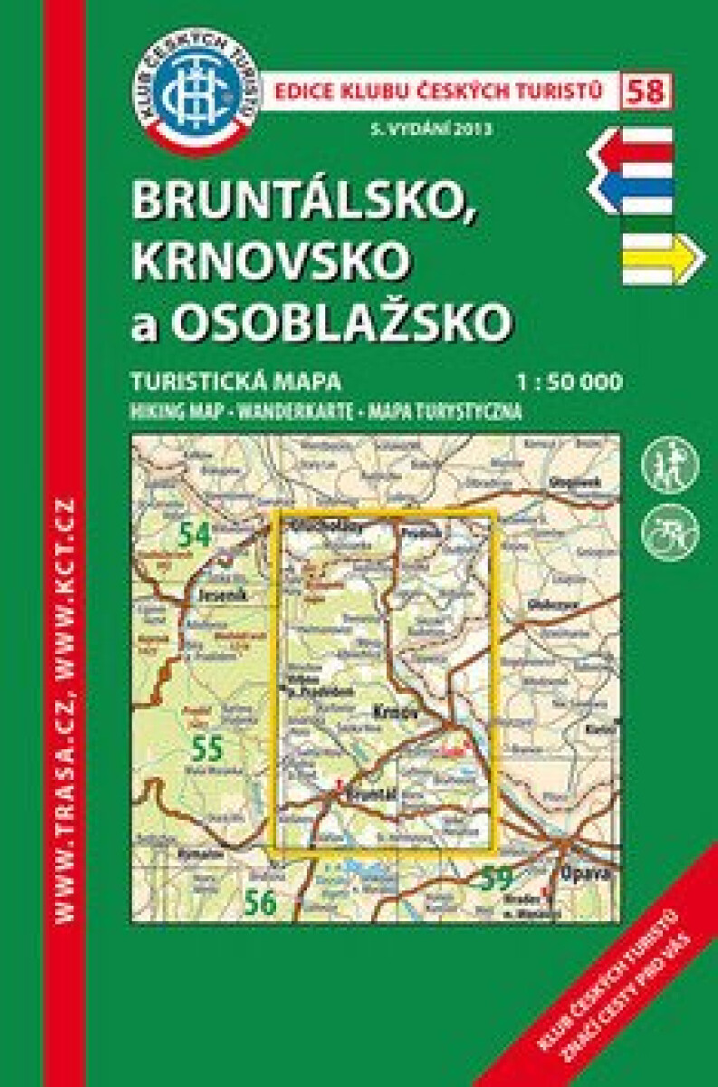 Levně KČT 58 Bruntálsko, Krnovsko a Osoblažsko 1:50T Turistická mapa