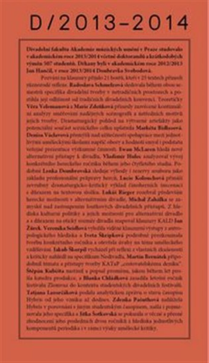 Kniha Klauzury DAMU 2013-2014