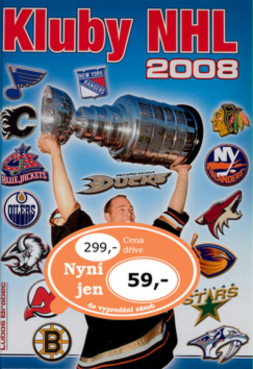 Kniha Kluby NHL 2008 (poškozená)
