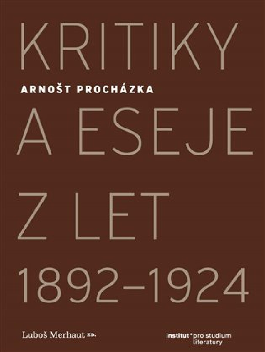 Kniha Kritiky a eseje z let 1892–1924