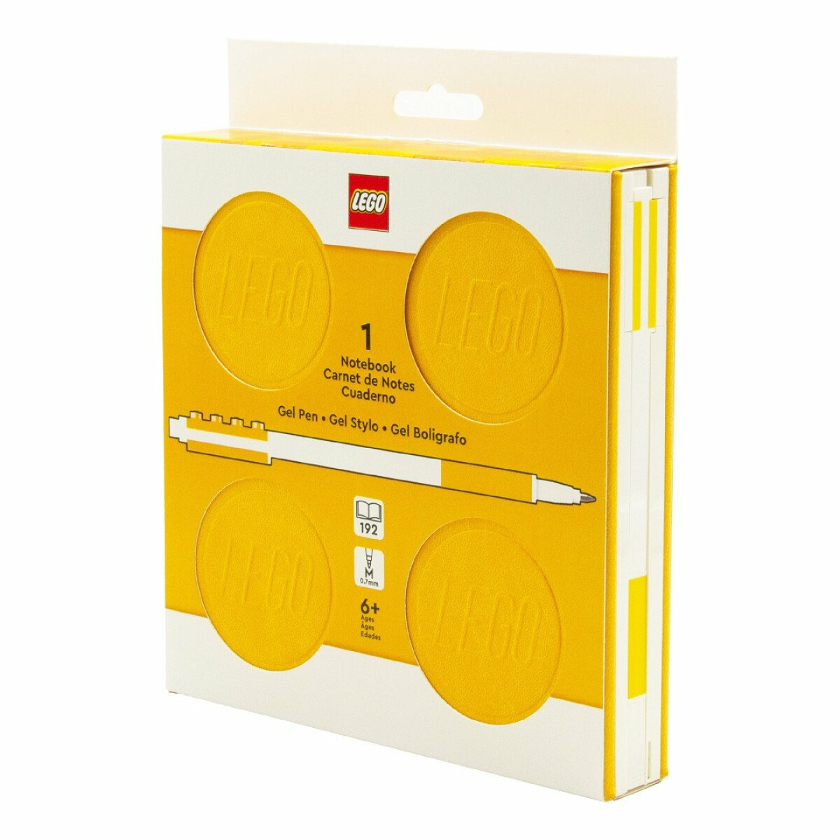 LEGO Zápisník s gelovým perem jako klipem a náhradní náplní – žlutý