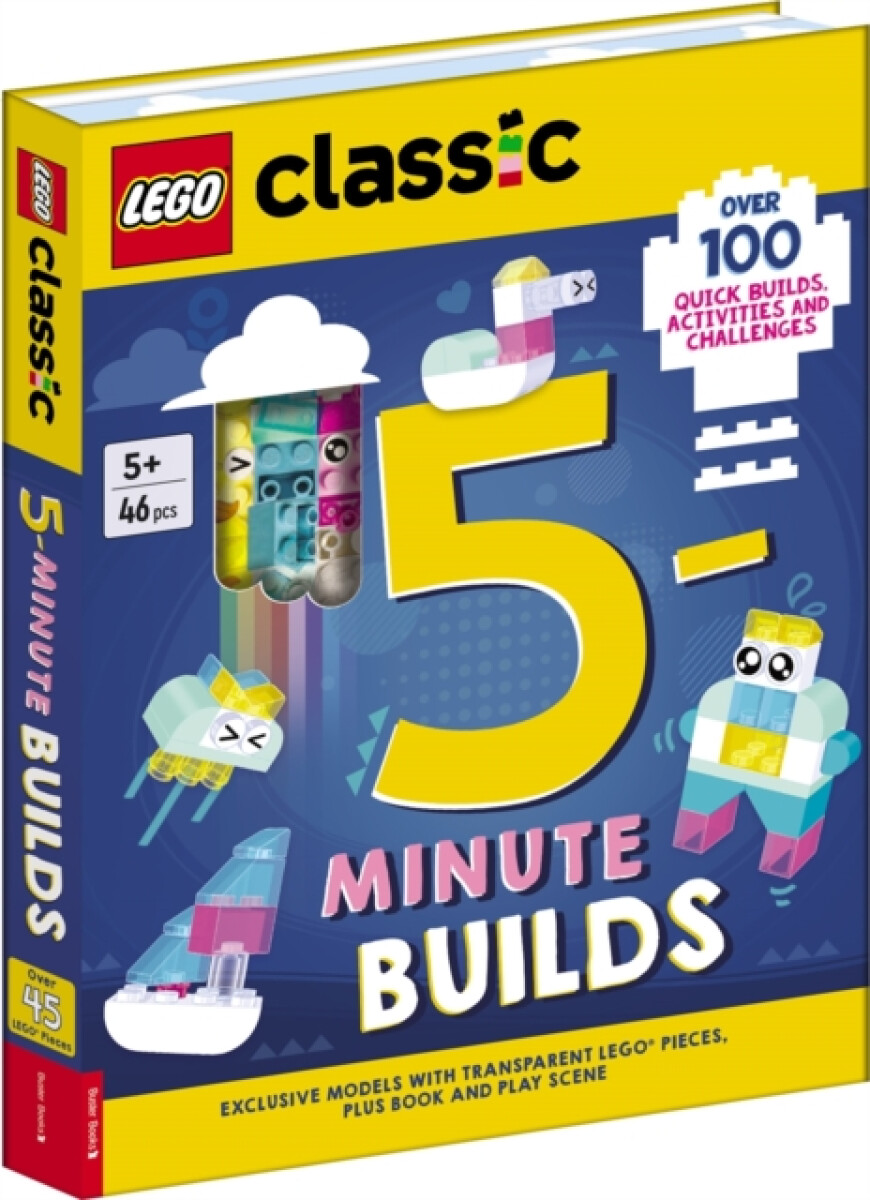 Kniha LEGO'® Classic: 5-Minute Builds (with clear LEGO pieces, fold-out play scene and over 100 activities and challenges)