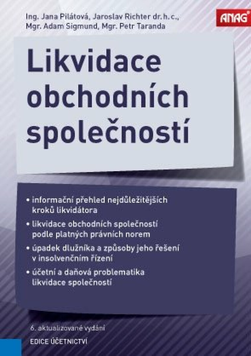 Kniha Likvidace obchodních společností 2018