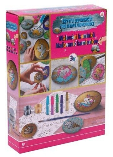 Malování na kamínky třpytivý jednorožec