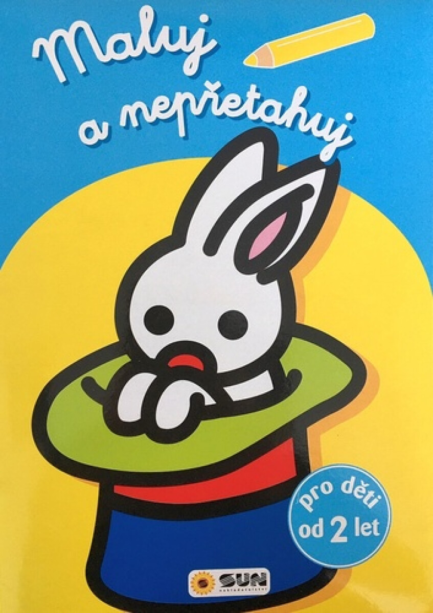 Kniha Maluj a nepřetahuj - sv.modrá, králik v klobouku