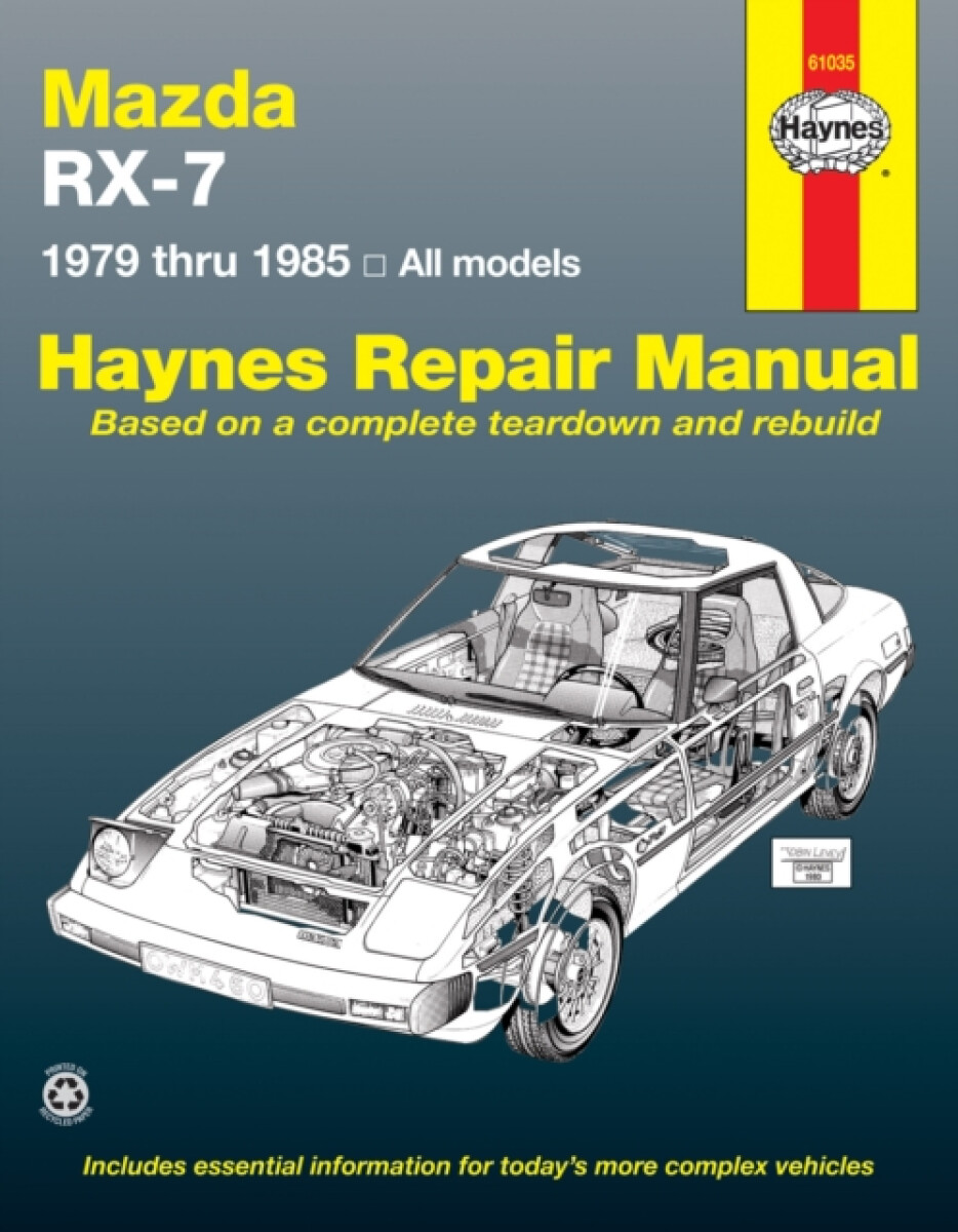 Kniha Mazda RX-7 for Mazda RX-7, GS, GSL a GSL-SE (1979-1985) Haynes Repair Manual (USA)