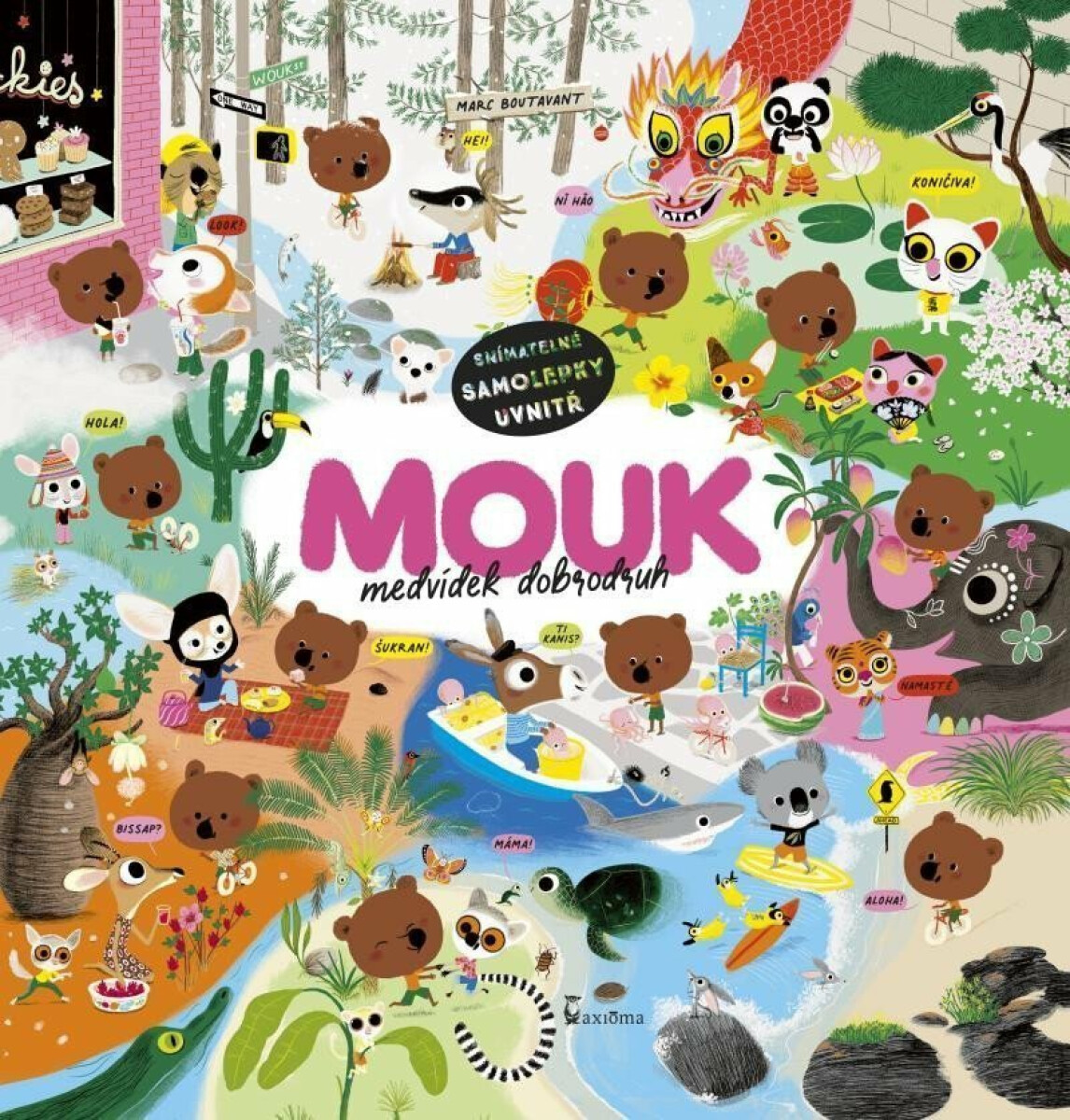 Kniha Medvídek Mouk projel na kole celý svět…