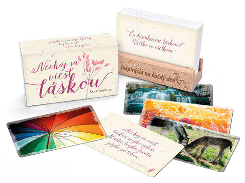 Kniha Nechaj sa viesť láskou s dreveným stojančekom