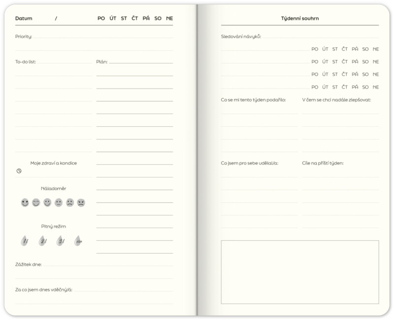 Nedatovaný plánovač Note to self, 5 minut denně (obrázek 4)
