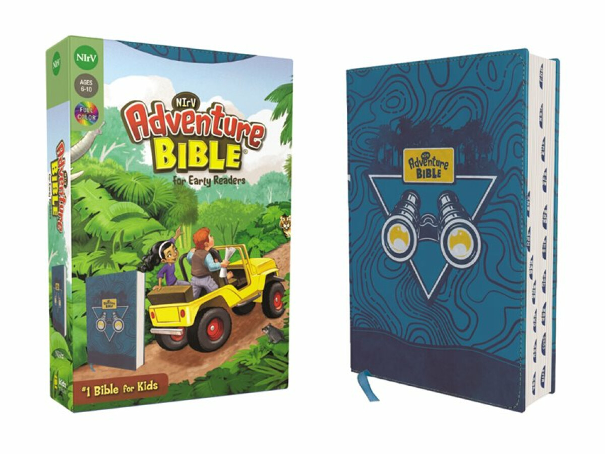 Kniha NIrV, Adventure Bible for Early Readers, Leathersoft, Blue, Full Color, Thumb Indexed Tabs