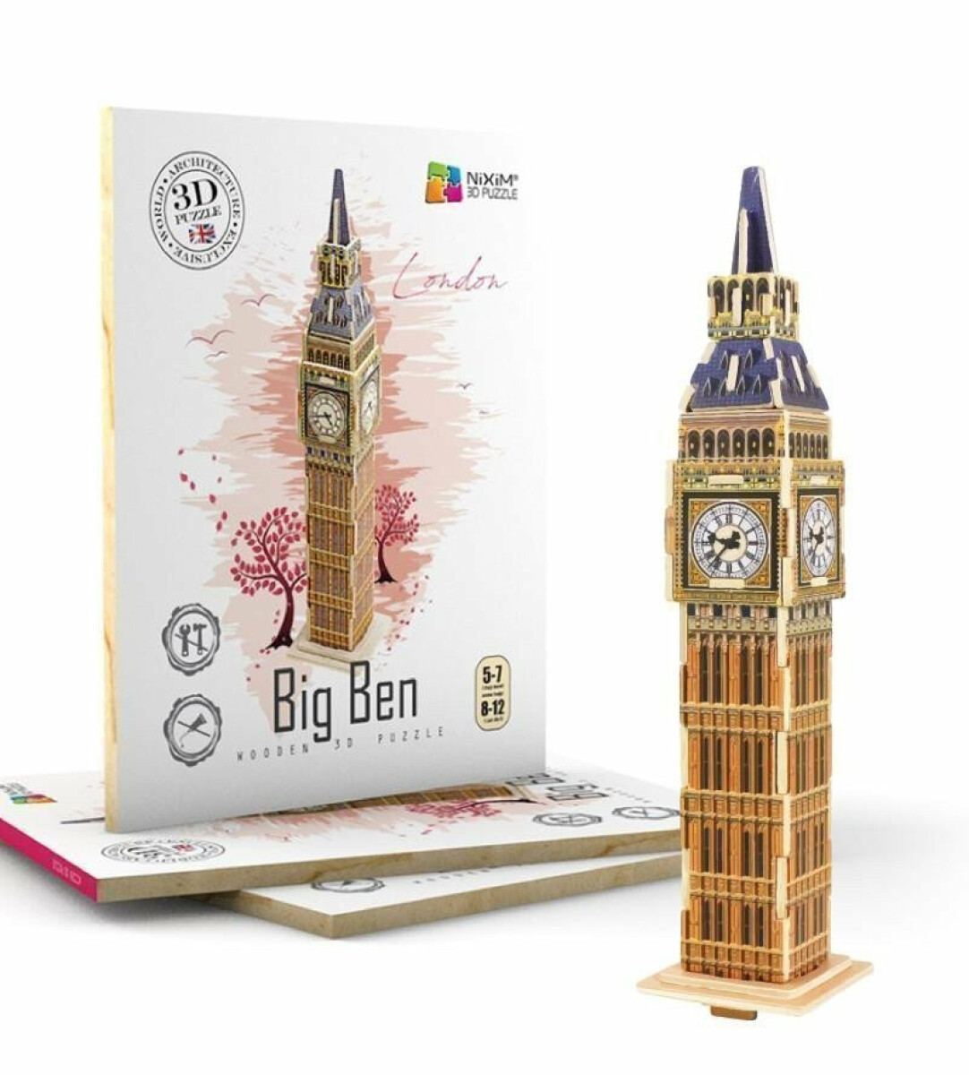 NiXiM Dřevěné 3D puzzle – Big Ben