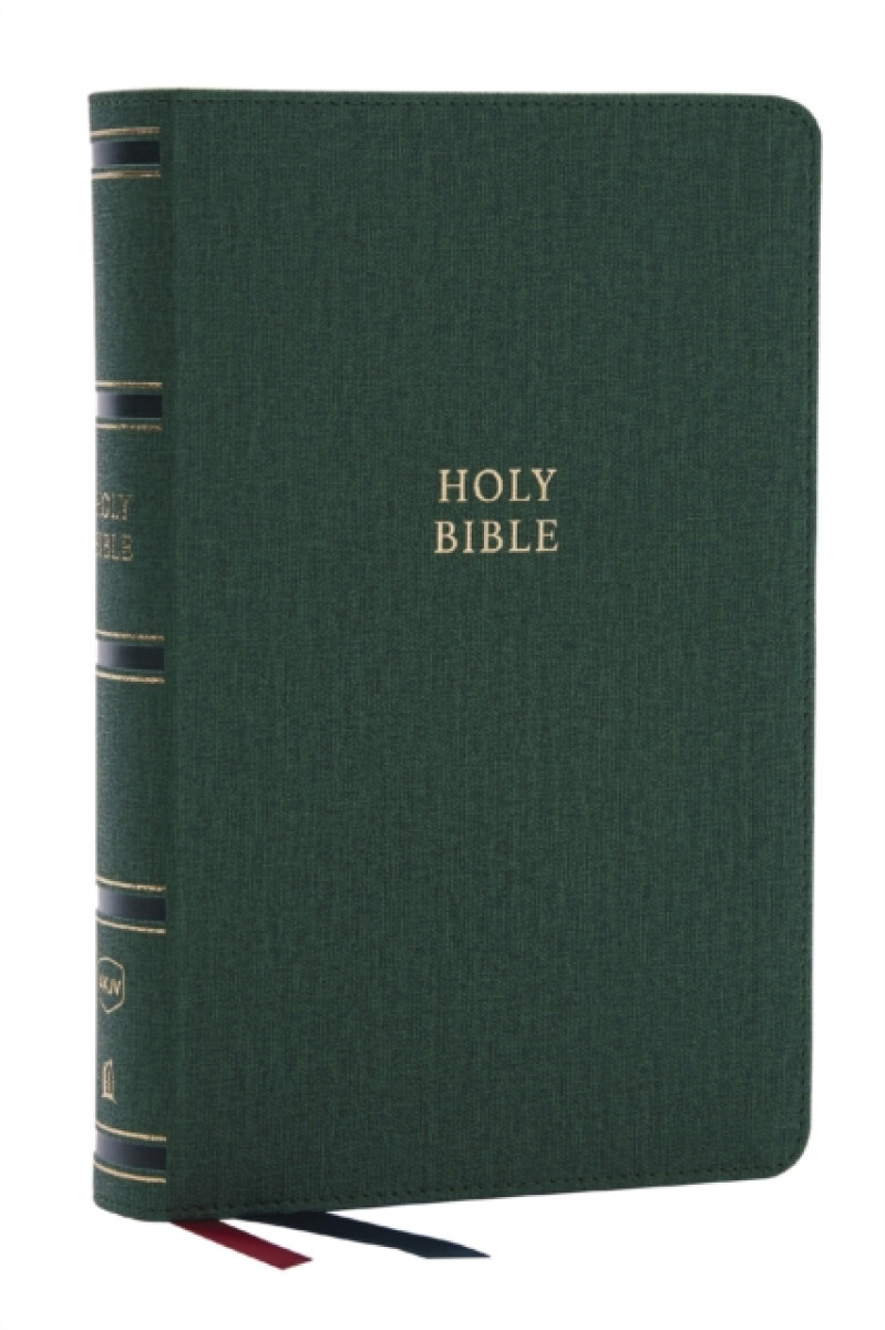 Kniha NKJV, Single-Column Reference Bible, Verse-by-verse, Green Leathersoft, Red Letter, Comfort Print