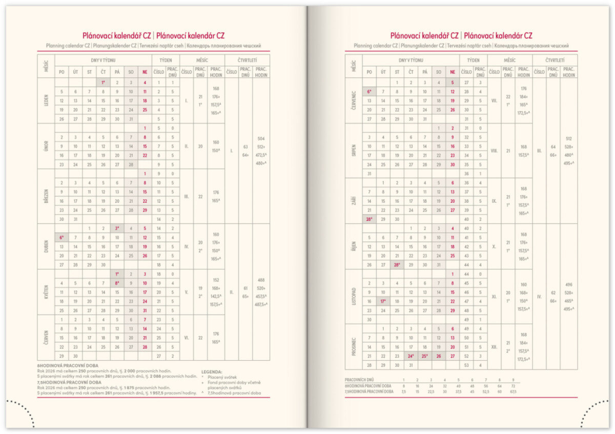 Denní diář Essenza 2026, třešeň (obrázek 4)