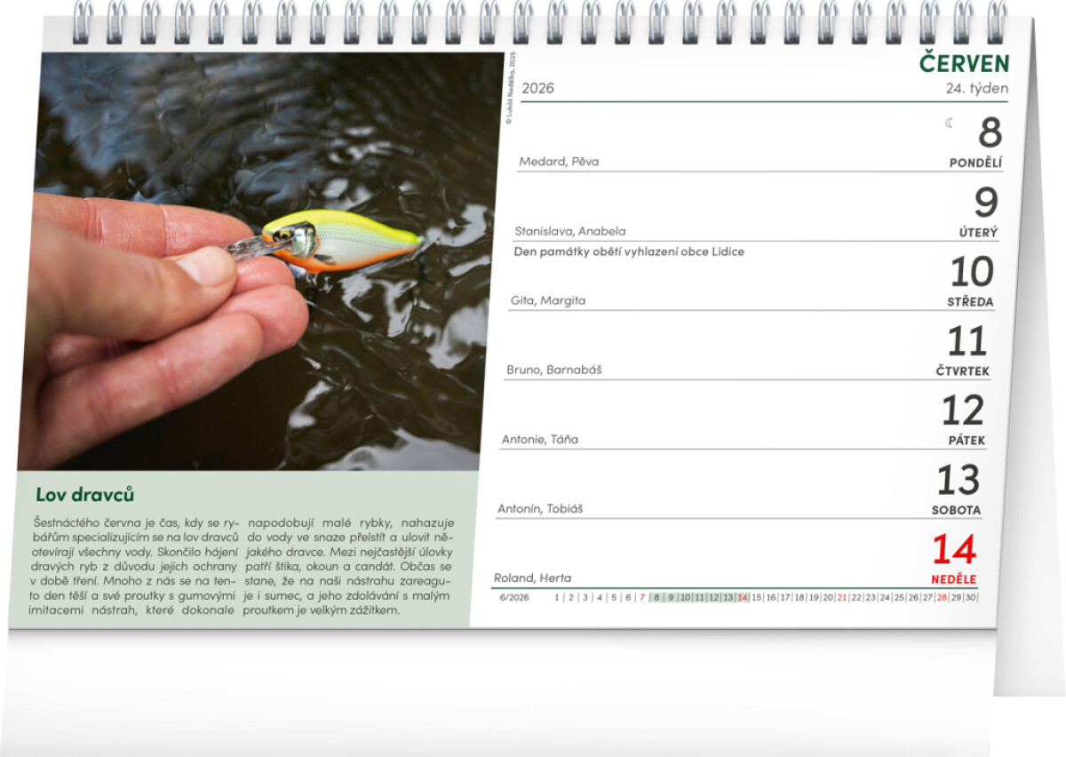 Stolní Rybářský kalendář 2026