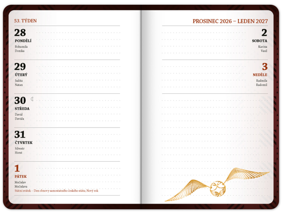 Studentský diář 2026/2027 Harry Potter (září 2026 – prosinec 2027), 9,8 x 14,5 cm