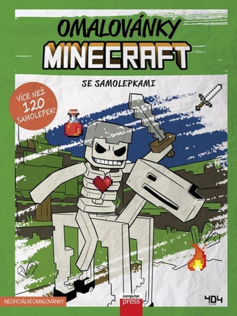 Kniha Omalovánky Minecraft se samolepkami