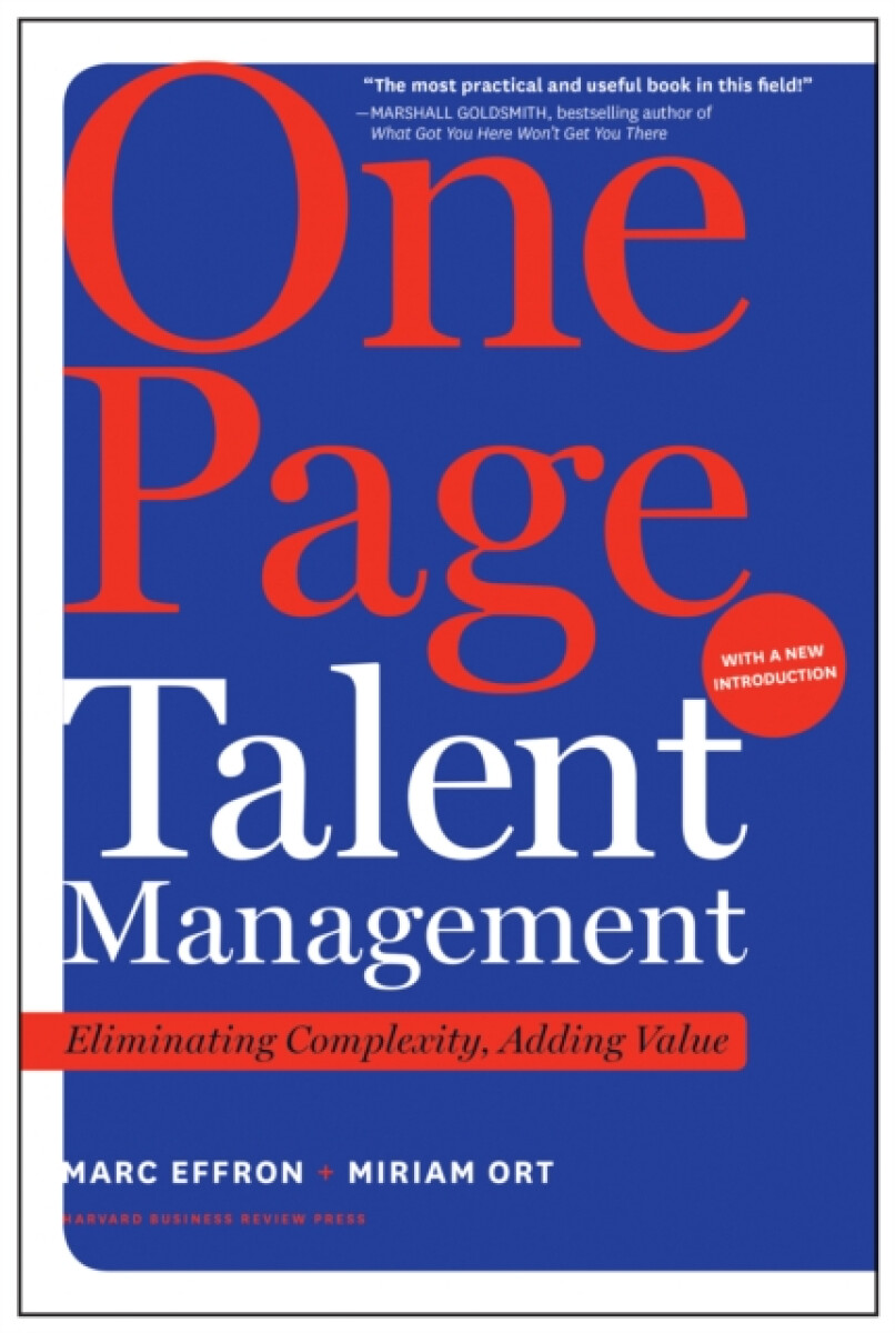 Kniha One Page Talent Management, with a New Introduction