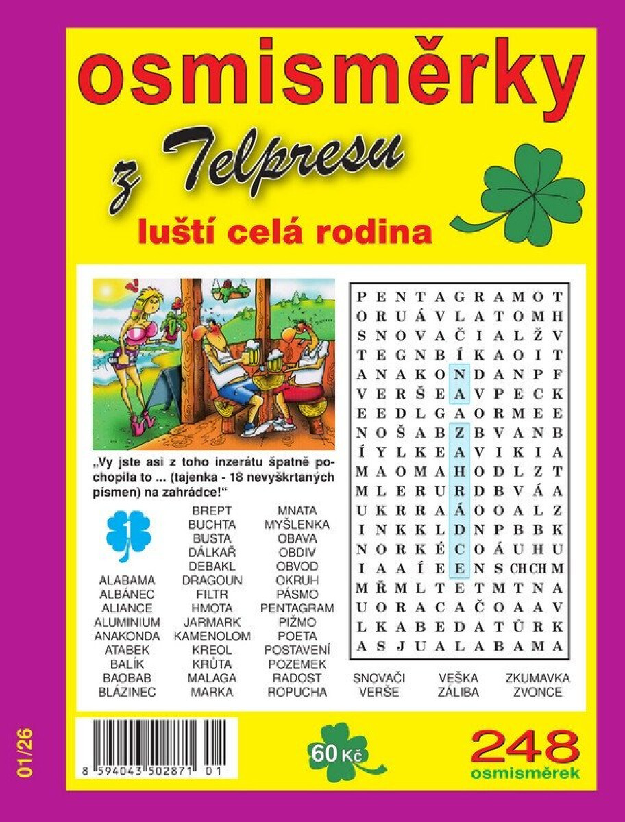 Kniha Osmisměrky z Telpresu luští celá rodina 1/2026