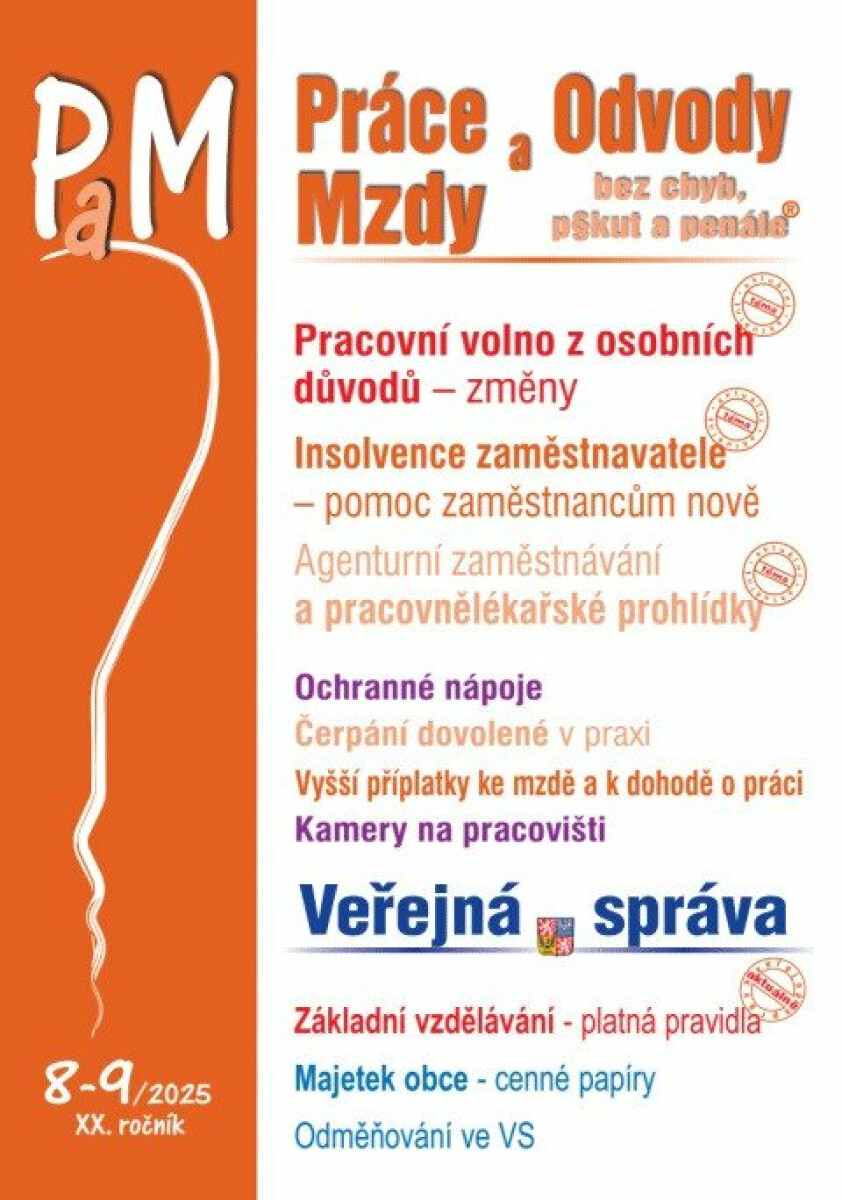 Kniha Práce a mzdy 8-9/2025 – Pracovní volno z osobních důvodů