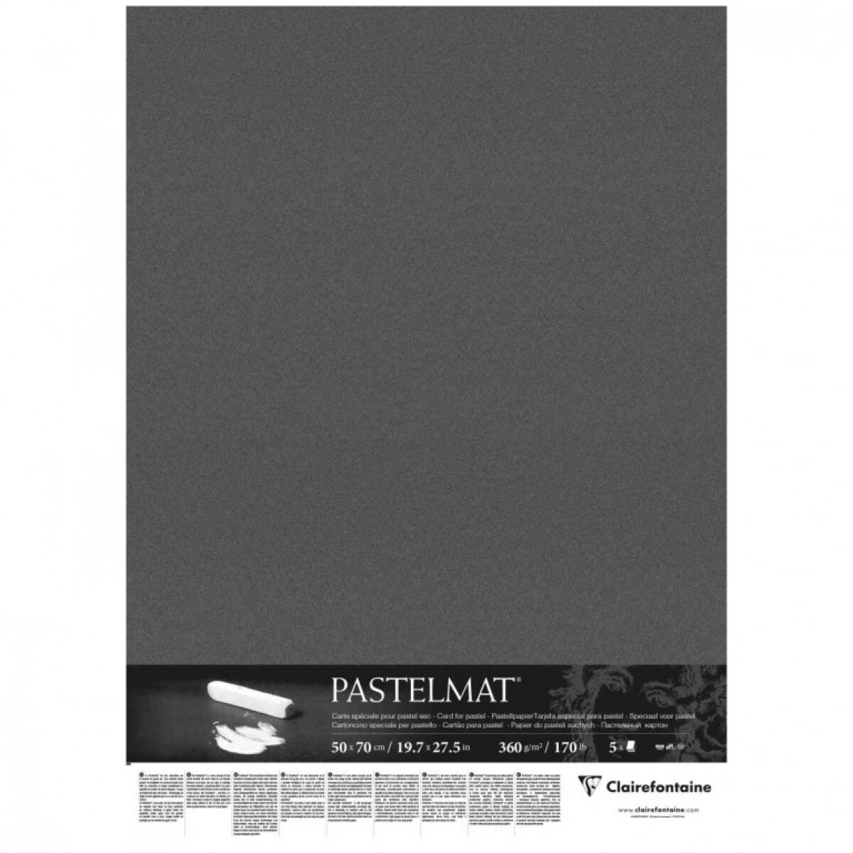 Papír pro pastel Pastelmat 50x70cm 360g anthracite - 5ks v balení