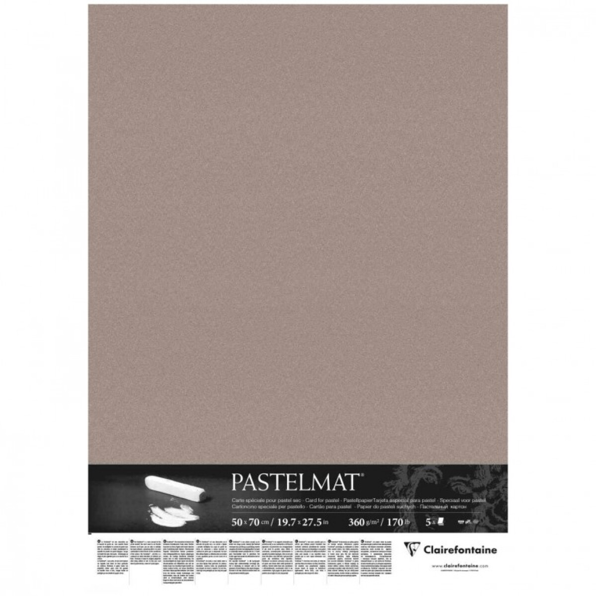 Papír pro pastel Pastelmat 50x70cm 360g dark grey - 5ks v balení