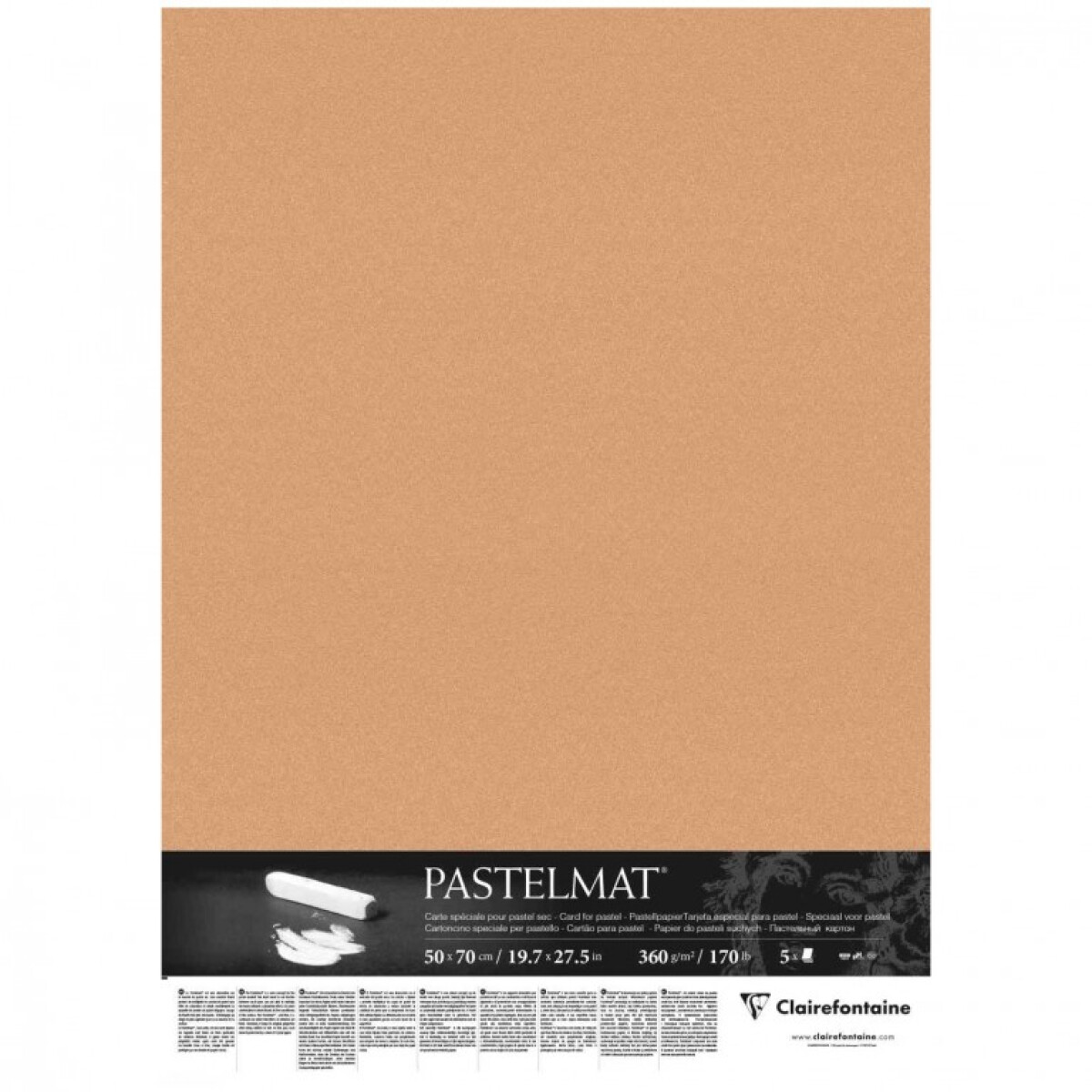Pastelmat 50x70cm Sienna (360g/m2, 5ks)