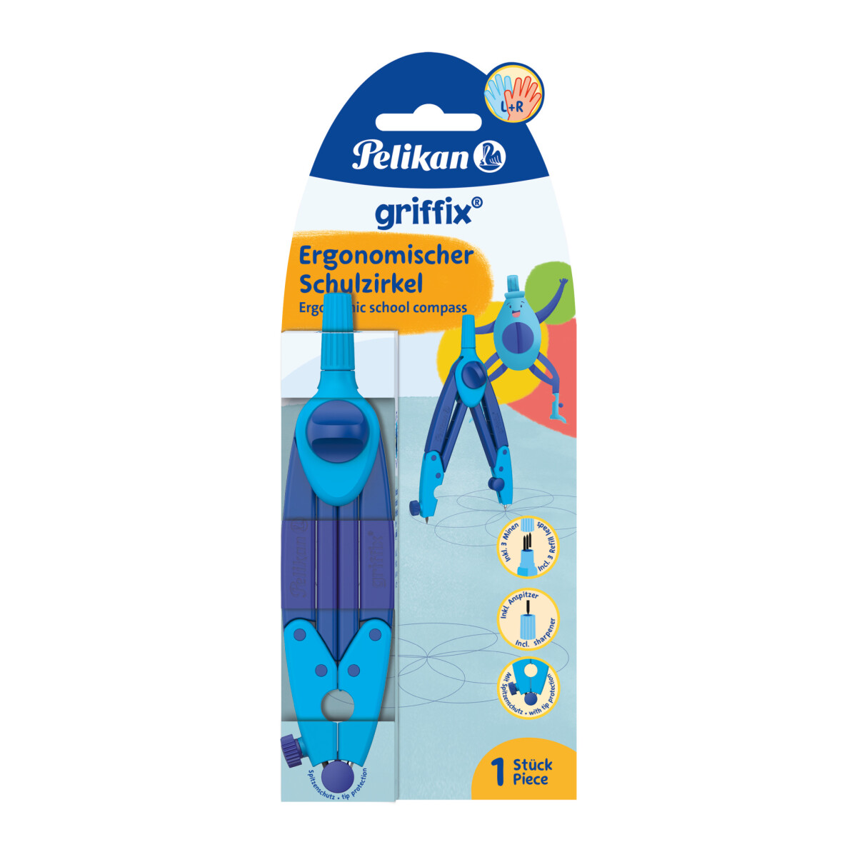 Pelikan - Kružítko Griffix, modré, ergonomické, na blistru