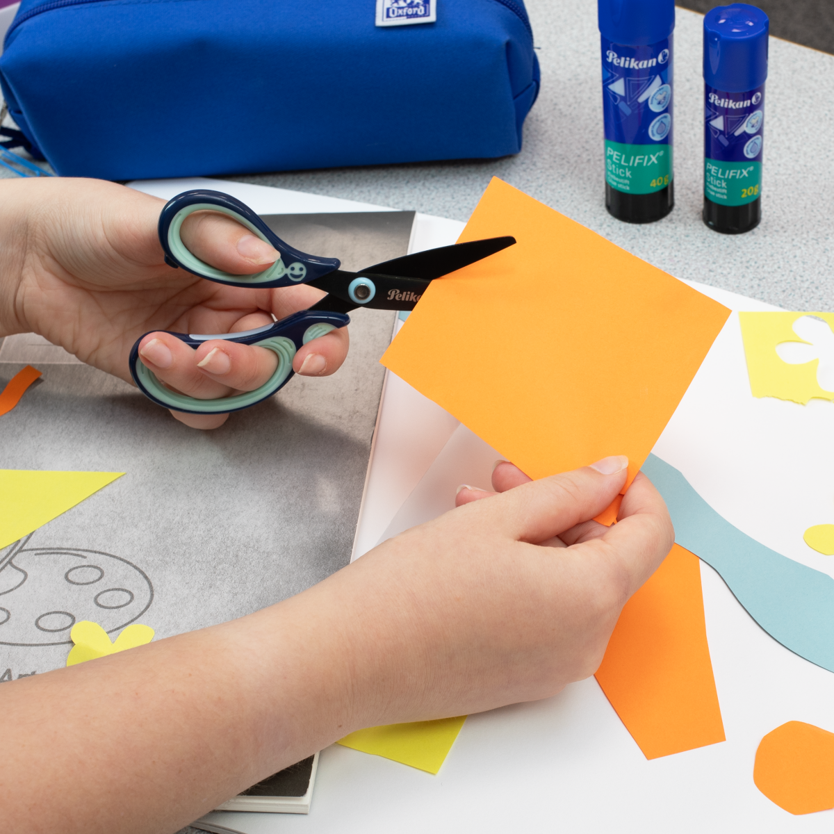 Pelikan – Nůžky Griffix pro leváky, modré