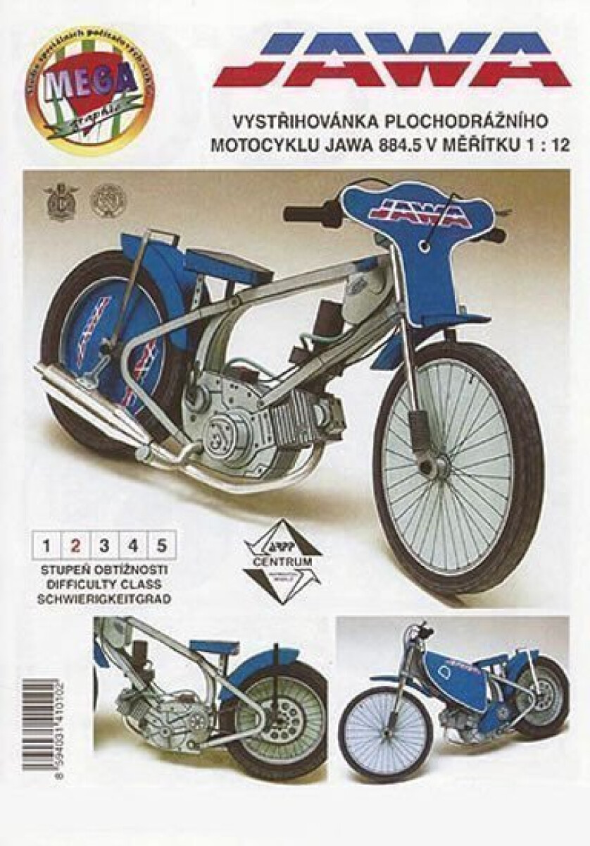 Kniha Plochodrážní motocykl JAWA 884.5/ papírový model