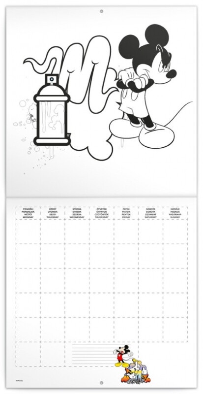 Kalendář - W. Disney Mickey Mouse omalovánkový - nástěnný (CZ, SK, HU, GB) (obrázek 41)