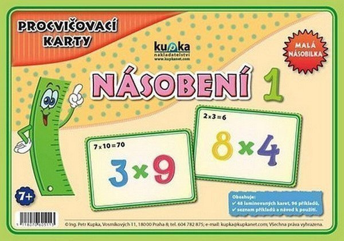 Kniha Procvičovací karty - násobení 1 (malá násobilka)