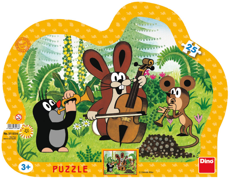 Puzzle Krtek muzikant 25 dílků deskové - Zdeněk Miler
