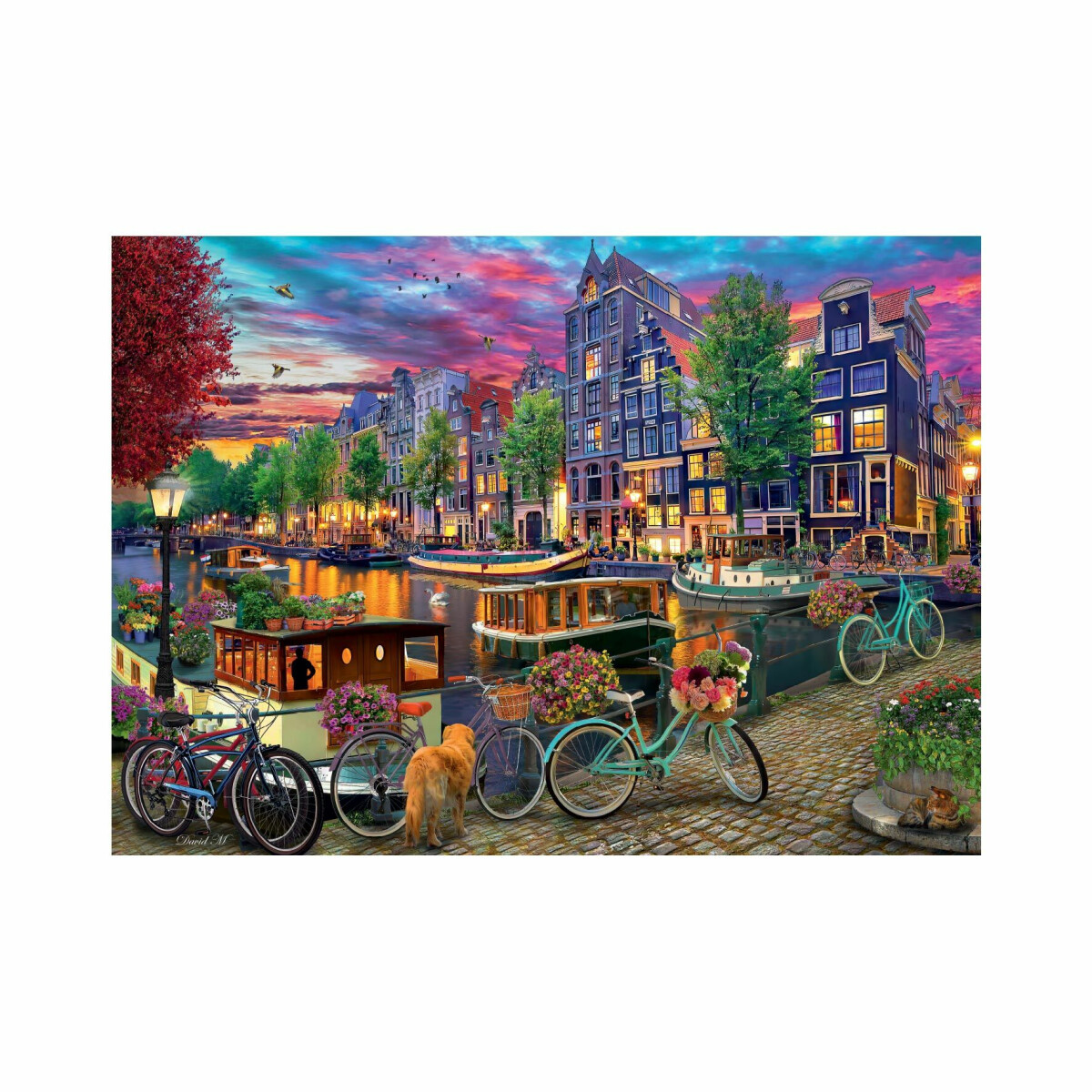 Puzzle Malovaný Amsterdam 2000 dílků - Neznámý (obrázek 3)