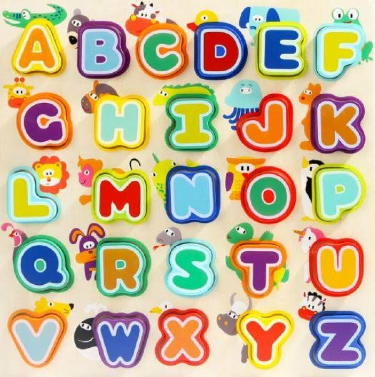 Puzzle Písmena a zvířata, dřevěné