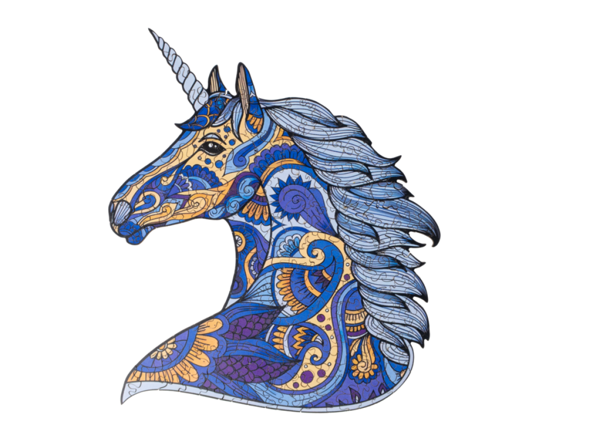 RECENTTOYS Dřevěné puzzle – Jednorožec