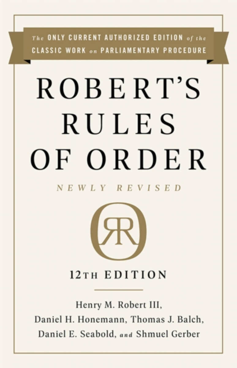 Kniha Robert's Rules of Order Newly Revised, 12th edition