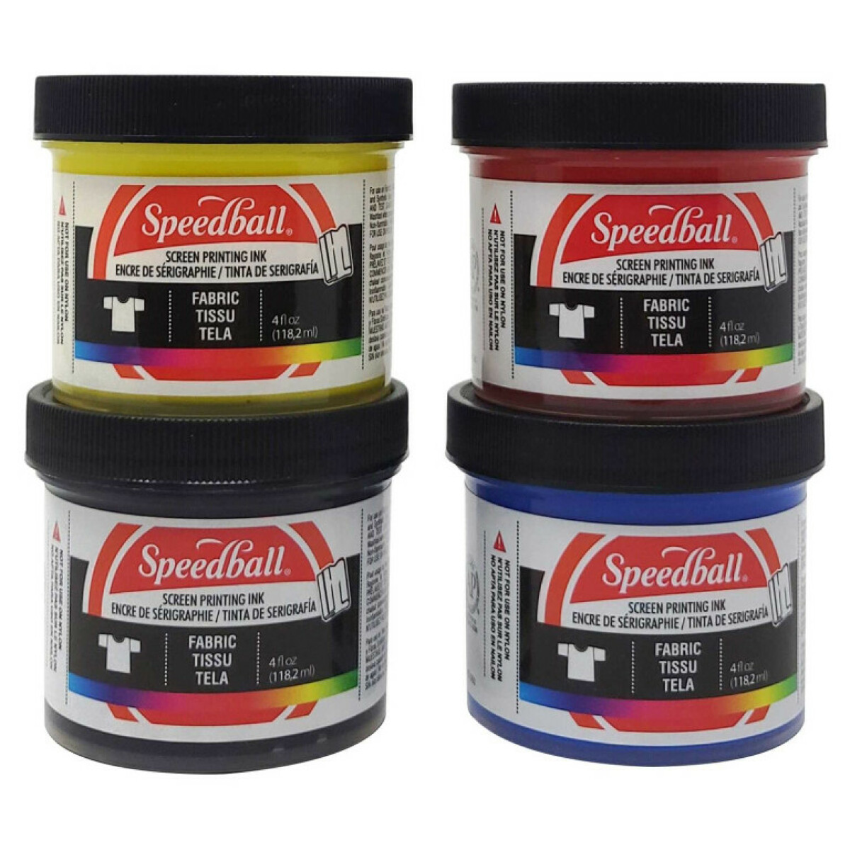 Levně Sada sítotiskových barev na textil Speedball 4x118ml