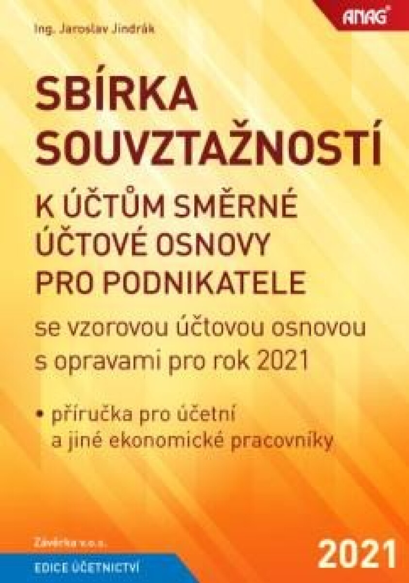Kniha Sbírka souvztažností k účtům směrné účtové osnovy 2021