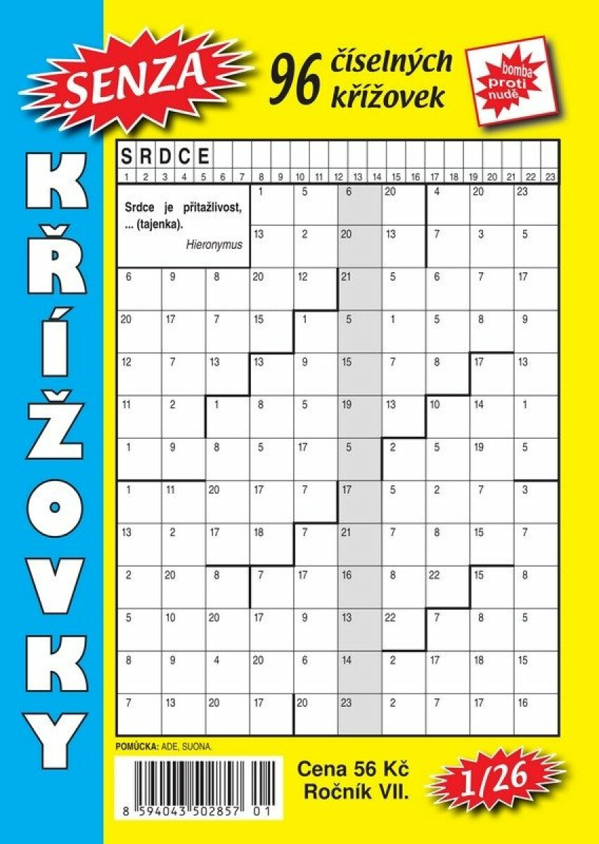 Kniha Senza číselné křížovky 1/2026