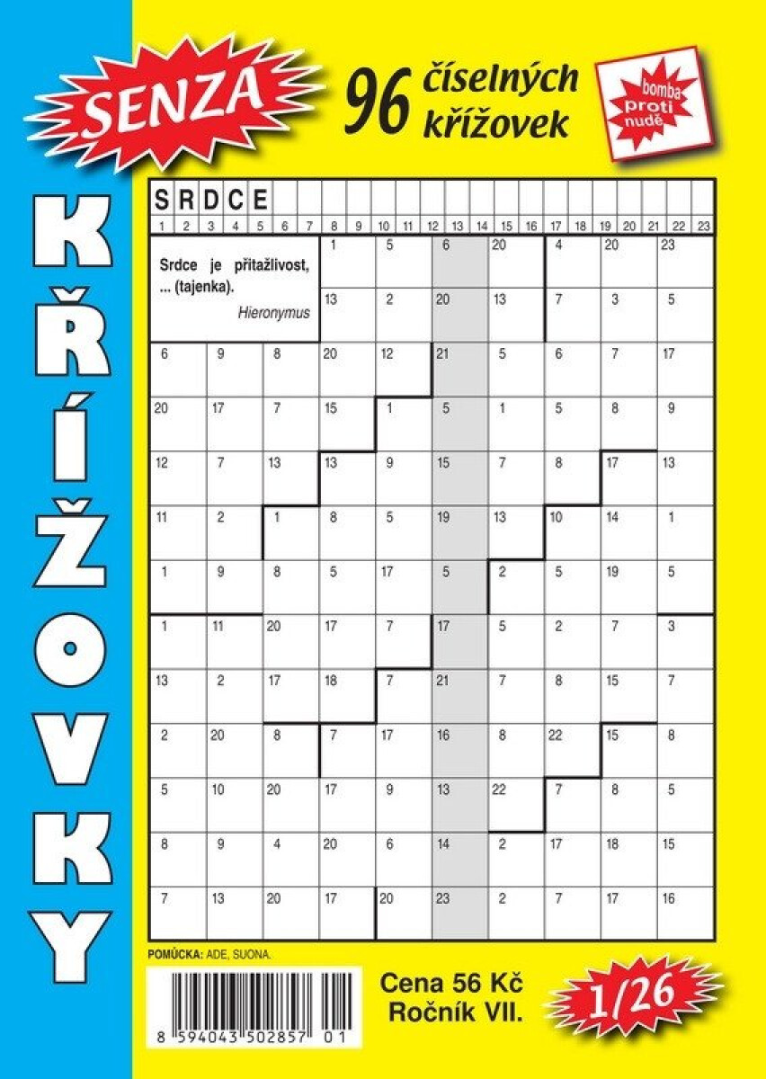 Kniha Senza číselné křížovky 1/2026