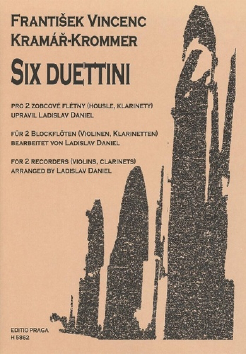 Kniha Six duettini pro dvě zobcové flétny