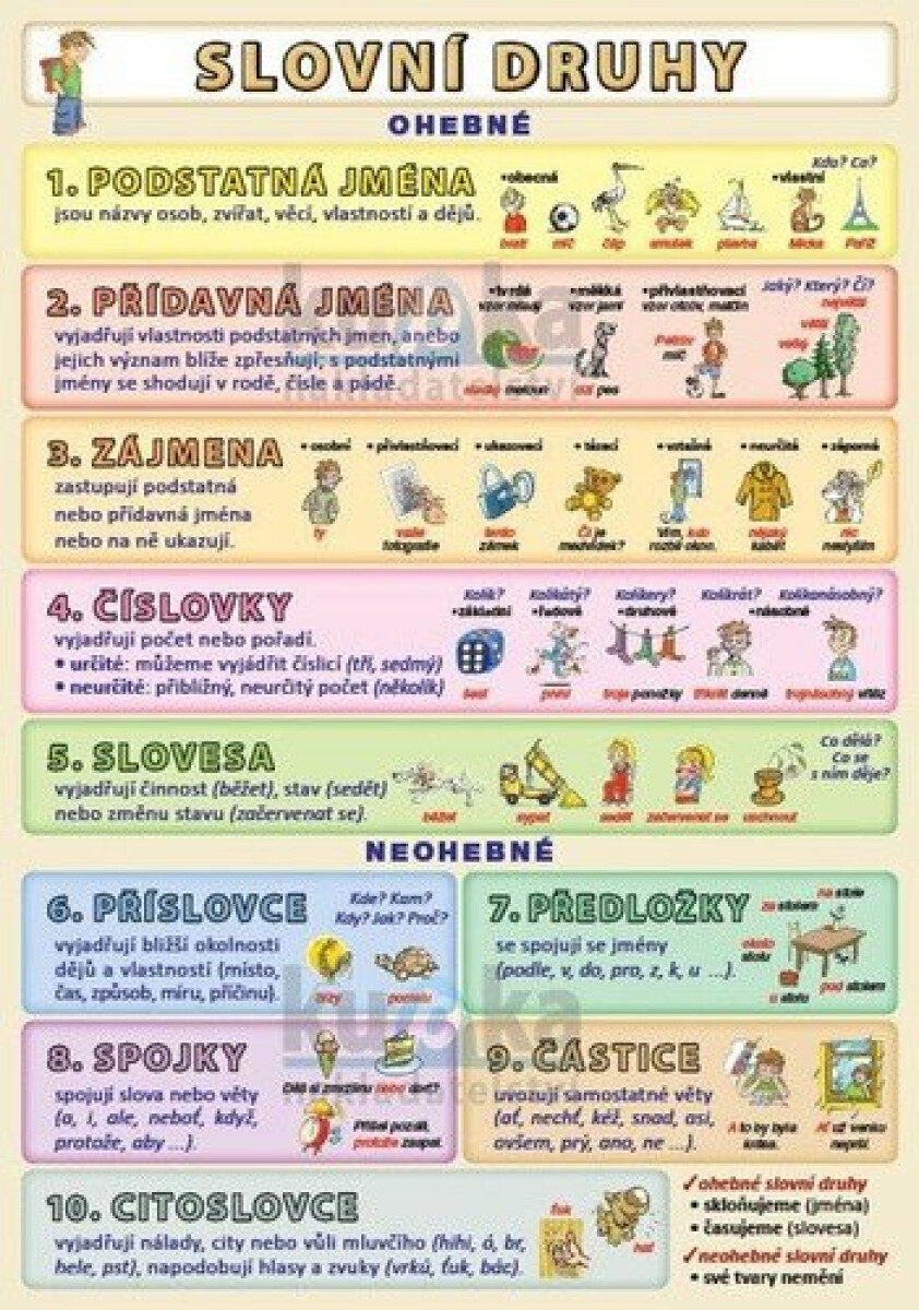 Kniha Slovní druhy