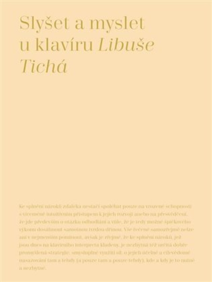 Kniha Slyšet a myslet u klavíru