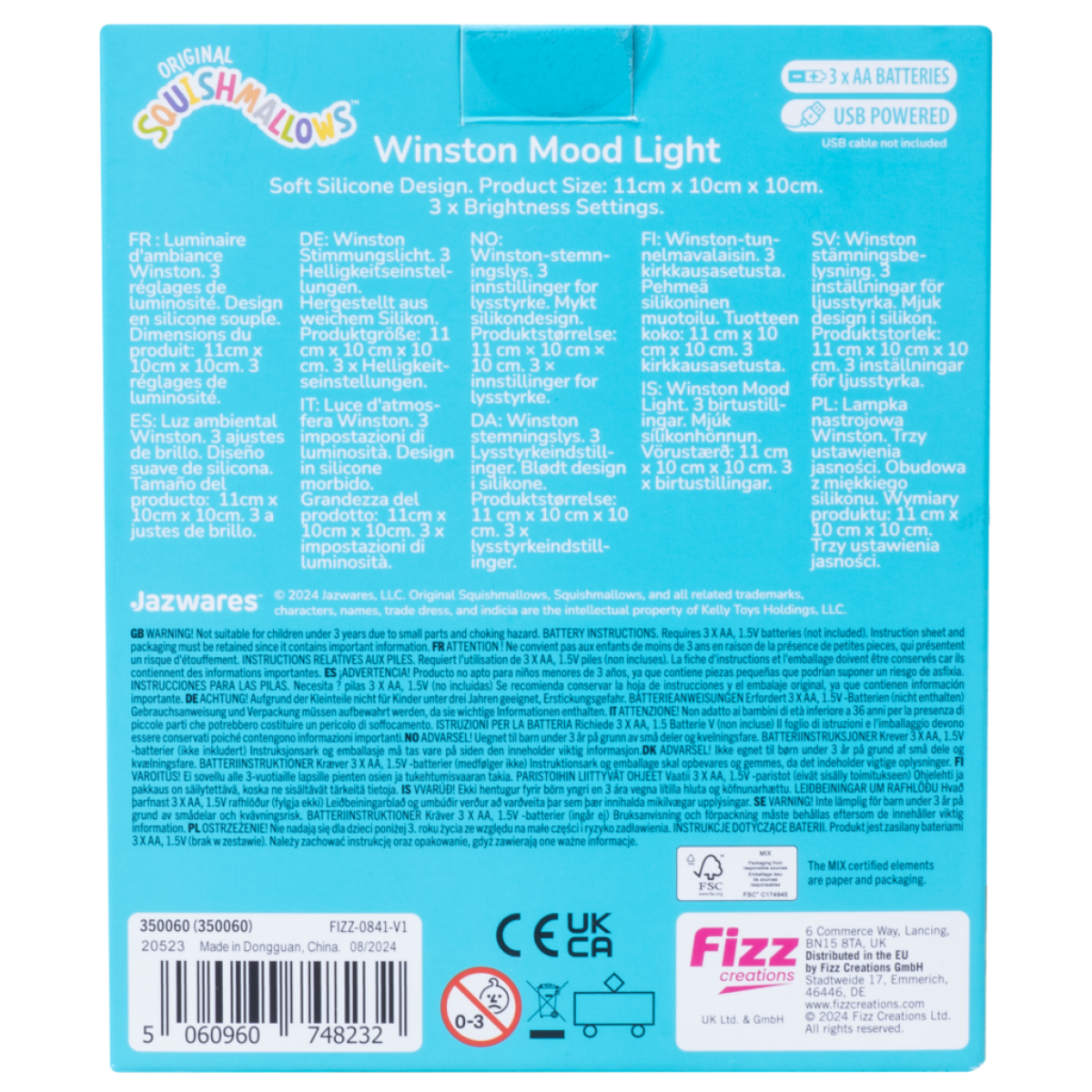 Squishmallows FIZZ Dekorativní osvětlení - Sova Winston - Obrázek 7