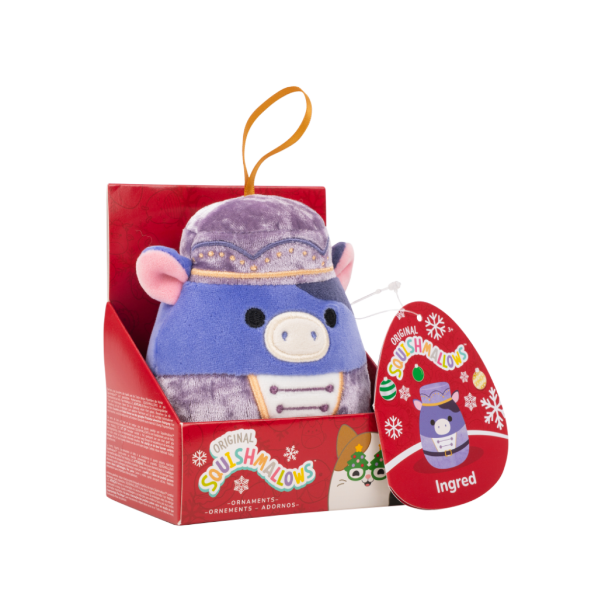 SQUISHMALLOWS Vánoční ozdoba Kráva louskáček - Ingred, 10 cm (obrázek 7)