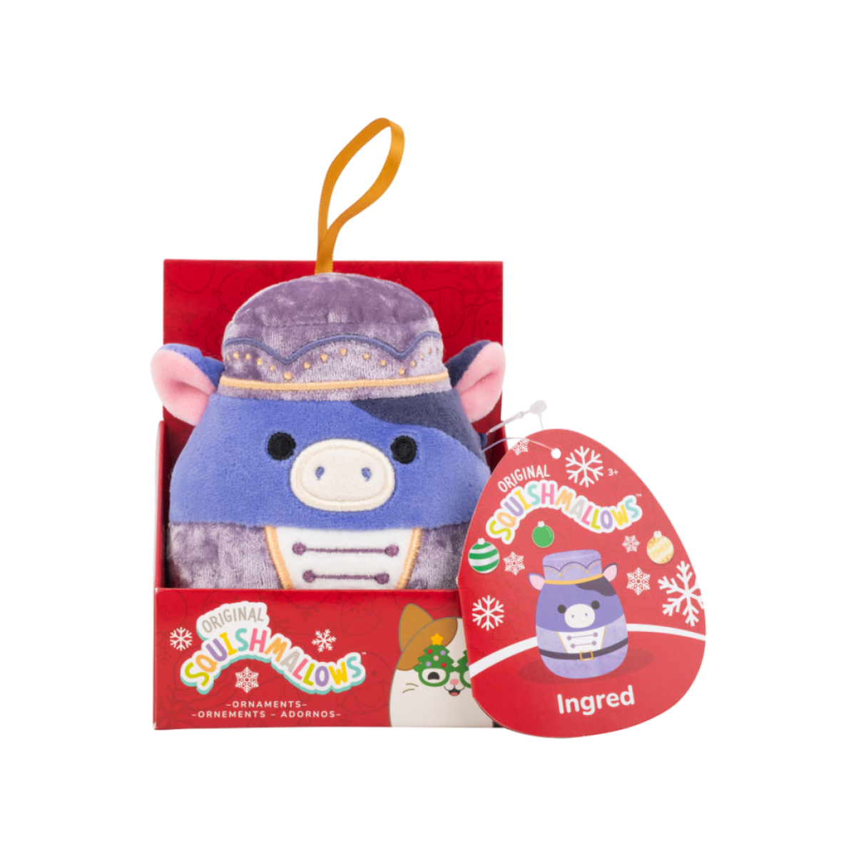 SQUISHMALLOWS Vánoční ozdoba Kráva louskáček - Ingred, 10 cm (obrázek 8)