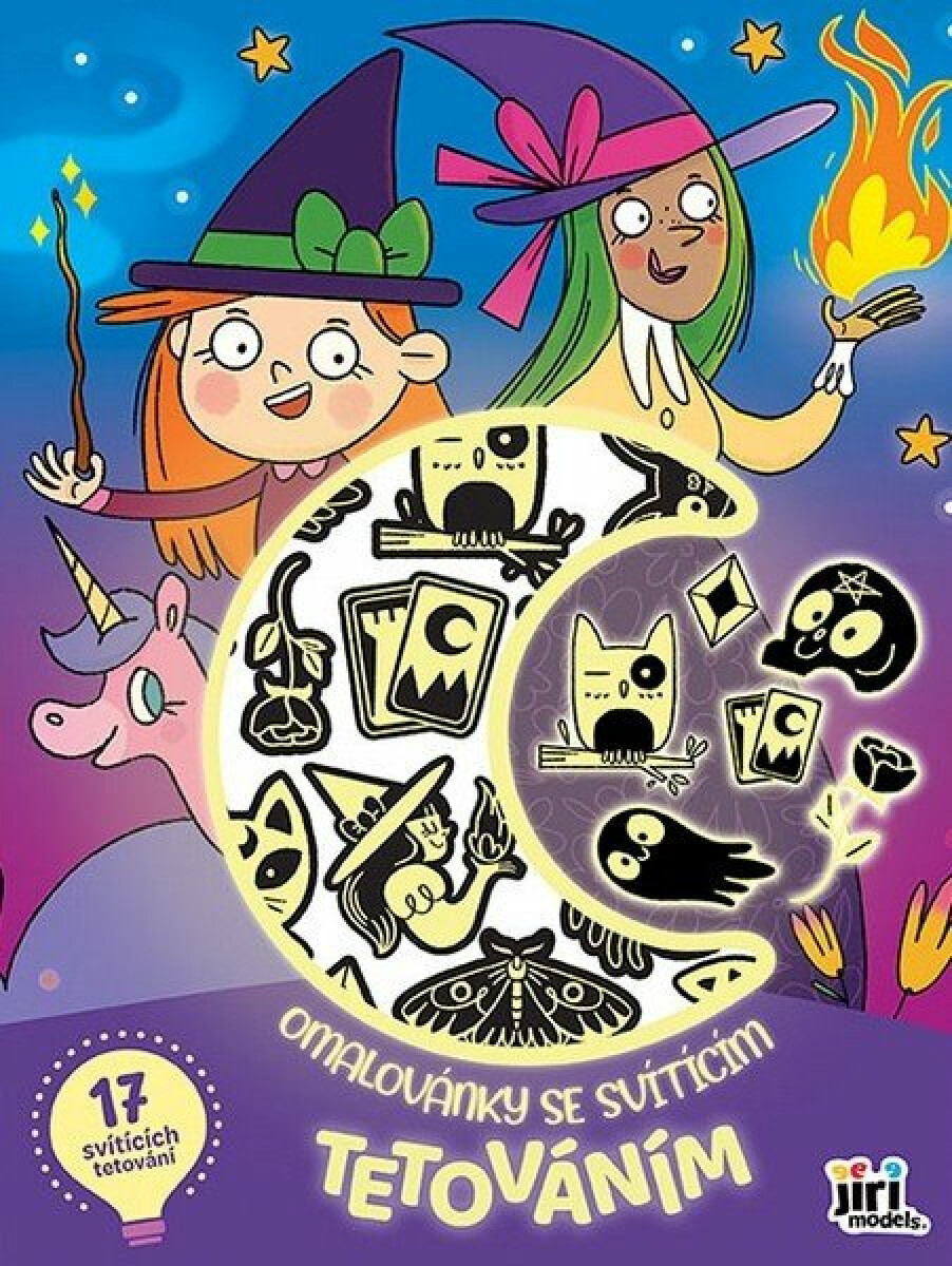 Kniha Omalovánky se svítícím tetováním Strašidla a čarodějnice
